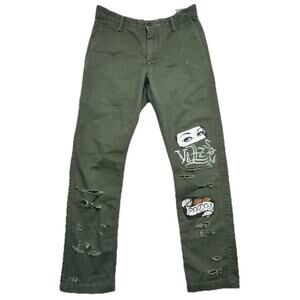 Distressed Dockers Pants Slim Tapered Slashed Grunge Punk Rock Art Utility 29X30